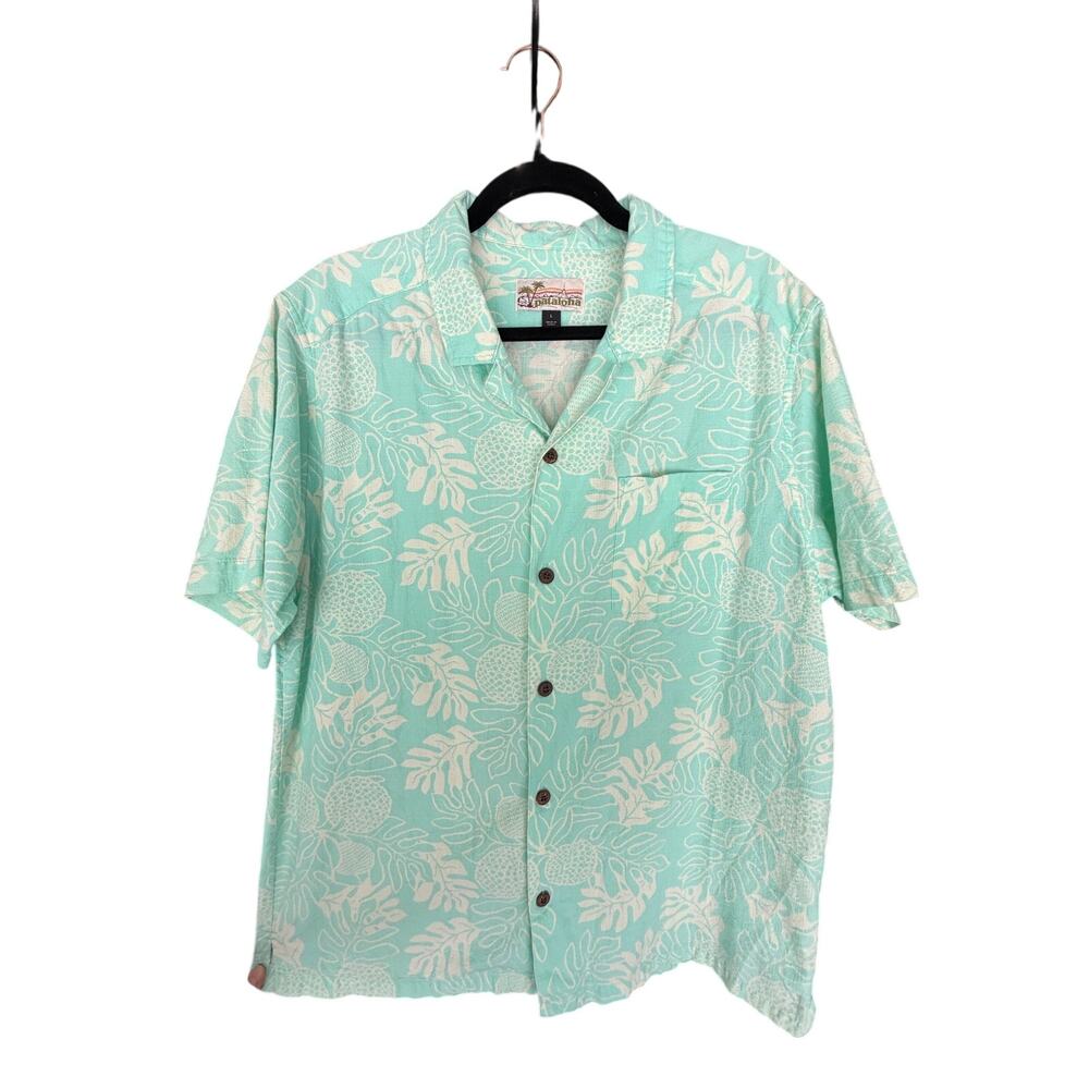 Patagonia Pataloha Jaquan Aloha Shirt Large Tropical Organic Cotton Resort Vacay
